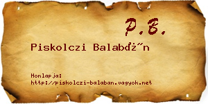 Piskolczi Balabán névjegykártya